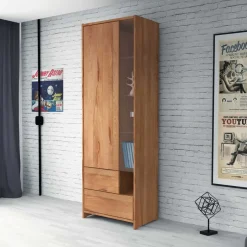 Vitrine Salomonia aus Kernbuche Massivholz^Wohnen Outlet