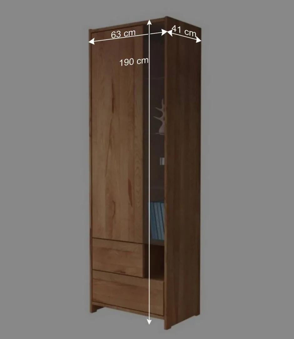 Vitrine Salomonia aus Kernbuche Massivholz^Wohnen Outlet