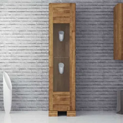 Wohnen Vitrine Vaskov aus Wildeiche Massivholz