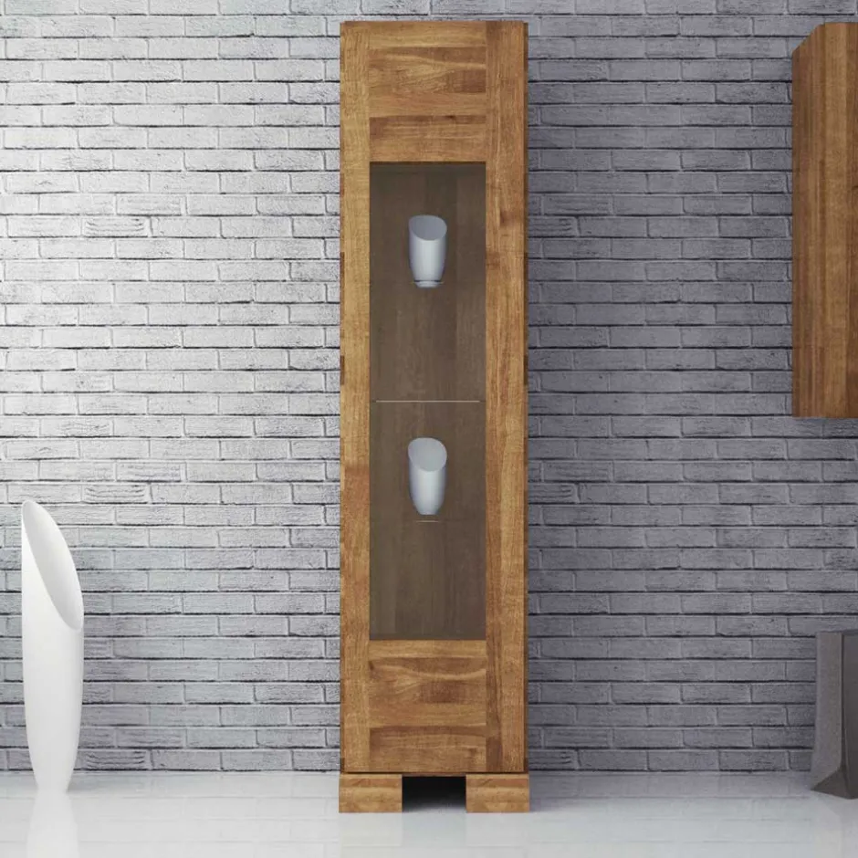Wohnen Vitrine Vaskov aus Wildeiche Massivholz