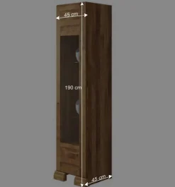 Wohnen Vitrine Vaskov aus Wildeiche Massivholz