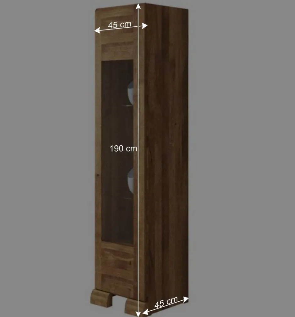 Wohnen Vitrine Vaskov aus Wildeiche Massivholz