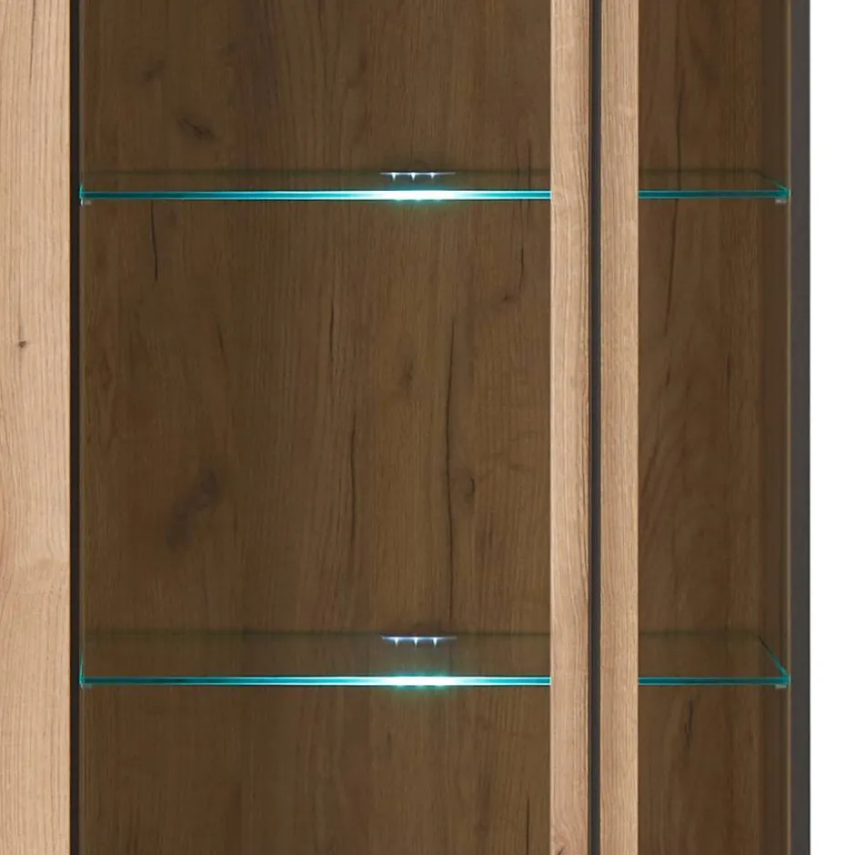 Vitrinen Schrank in Eiche Dekor - Brocus^Wohnen