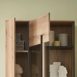 Vitrinen Schrank in Eiche Dekor - Brocus^Wohnen