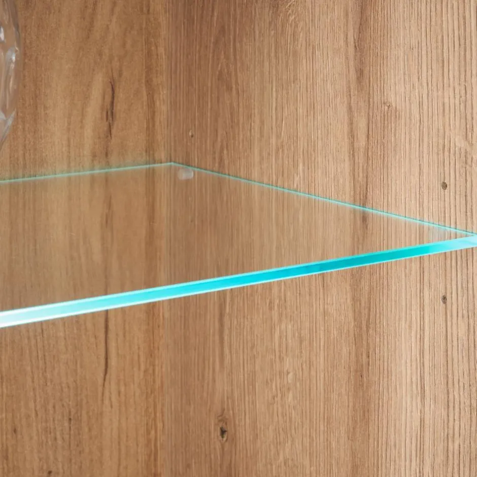 Wohnen Vitrinen-Highboard in Eiche Holzoptik - Brocus