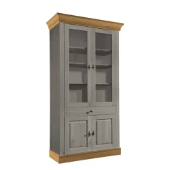 Vitrinenschrank Cempino in Grau und Natur^Wohnen