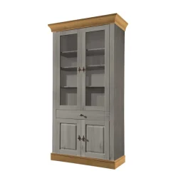 Vitrinenschrank Cempino in Grau und Natur^Wohnen