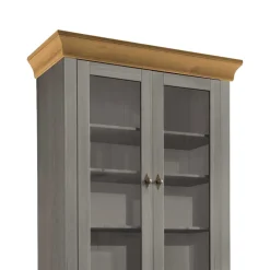 Vitrinenschrank Cempino in Grau und Natur^Wohnen