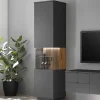 Vitrinenschrank in Anthrazit & Eiche Bianco - Cruzca^Wohnen Sale