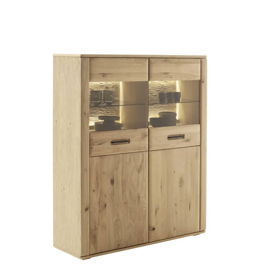 Wohnen Vitrinenschrank in Asteiche Hell - Jevedaz