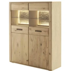 Wohnen Vitrinenschrank in Asteiche Hell - Jevedaz