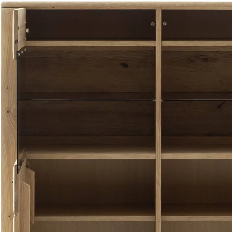 Wohnen Vitrinenschrank in Asteiche Hell - Jevedaz