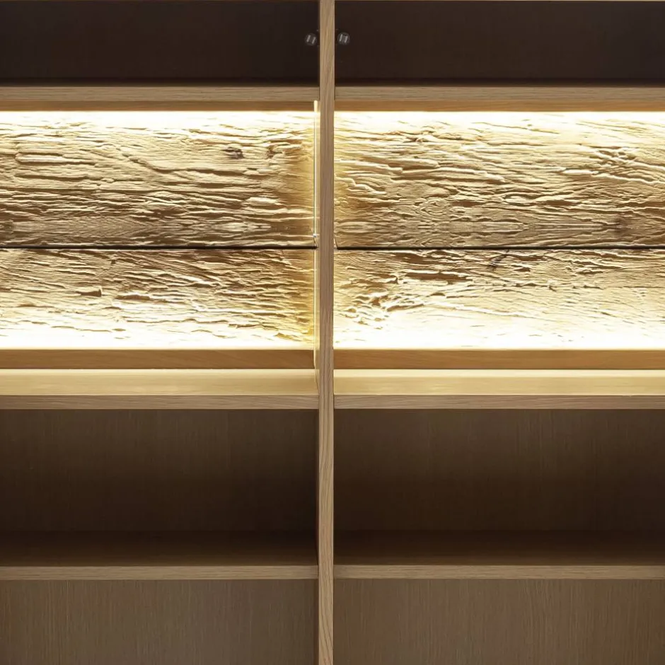 Wohnen Vitrinenschrank in Asteiche Hell - Jevedaz