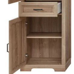 Wohnen Vitrinenschrank in Eiche Optik mit LED - Barack