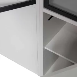 Wohnen Vitrinenschrank in Hellgrau und Schwarz - Arno