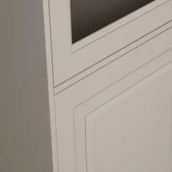 Wohnen Vitrinenschrank in Hellgrau mit Braun - Floressa