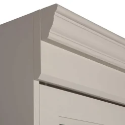 Wohnen Vitrinenschrank in Hellgrau mit Braun - Floressa