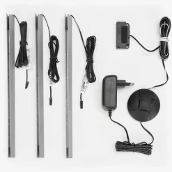 Wohnen Vitrinenschrank in Hellgrau & Zinneiche NB - Lioscas