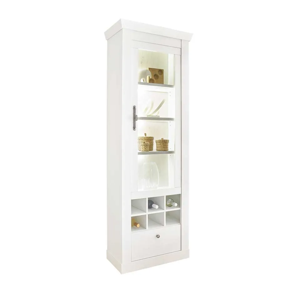 Vitrinenschrank in Holzoptik Pinie weiß - Liancos^Wohnen Sale