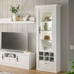 Vitrinenschrank in Holzoptik Pinie weiß - Liancos^Wohnen Sale