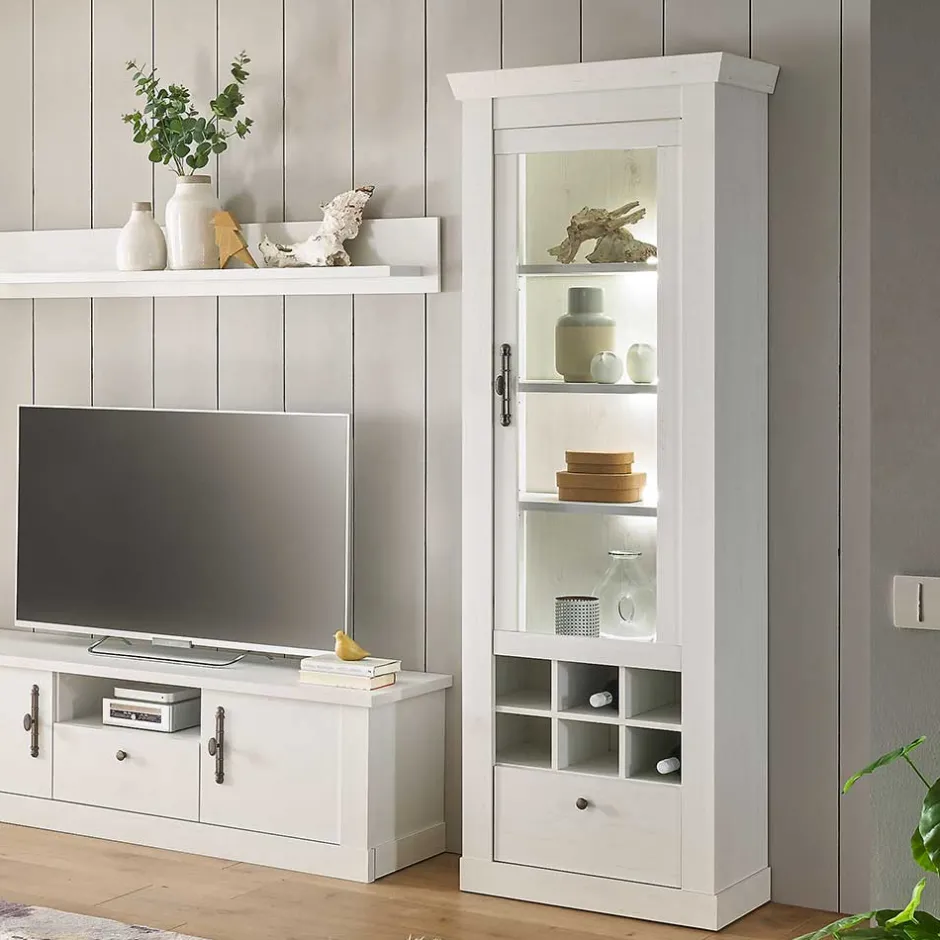 Vitrinenschrank in Holzoptik Pinie weiß - Liancos^Wohnen Sale