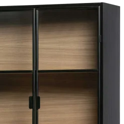 Vitrinenschrank in Kiefer und Schwarz - Angoro^Wohnen Outlet