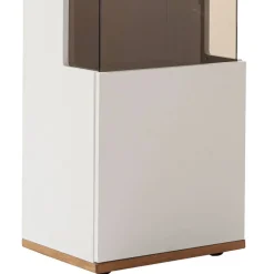 Vitrinen-Schrank in Soft White und Wildeiche - Yordyn^Wohnen Best