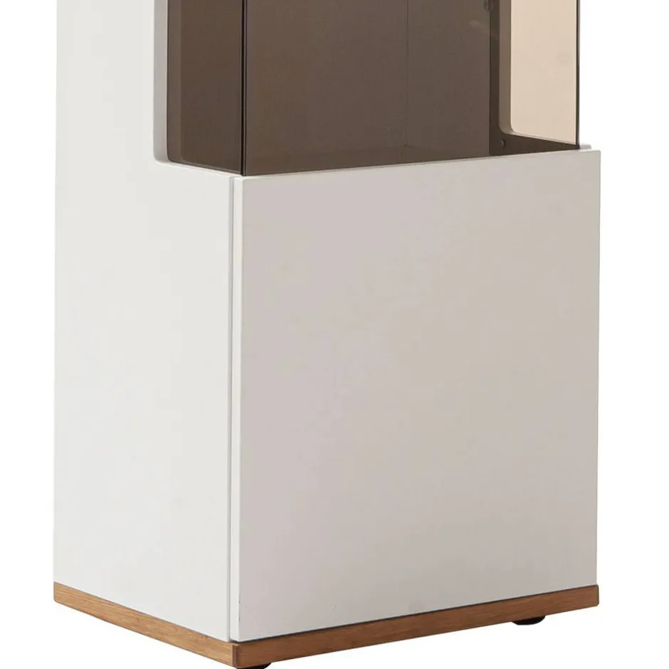 Vitrinen-Schrank in Soft White und Wildeiche - Yordyn^Wohnen Best