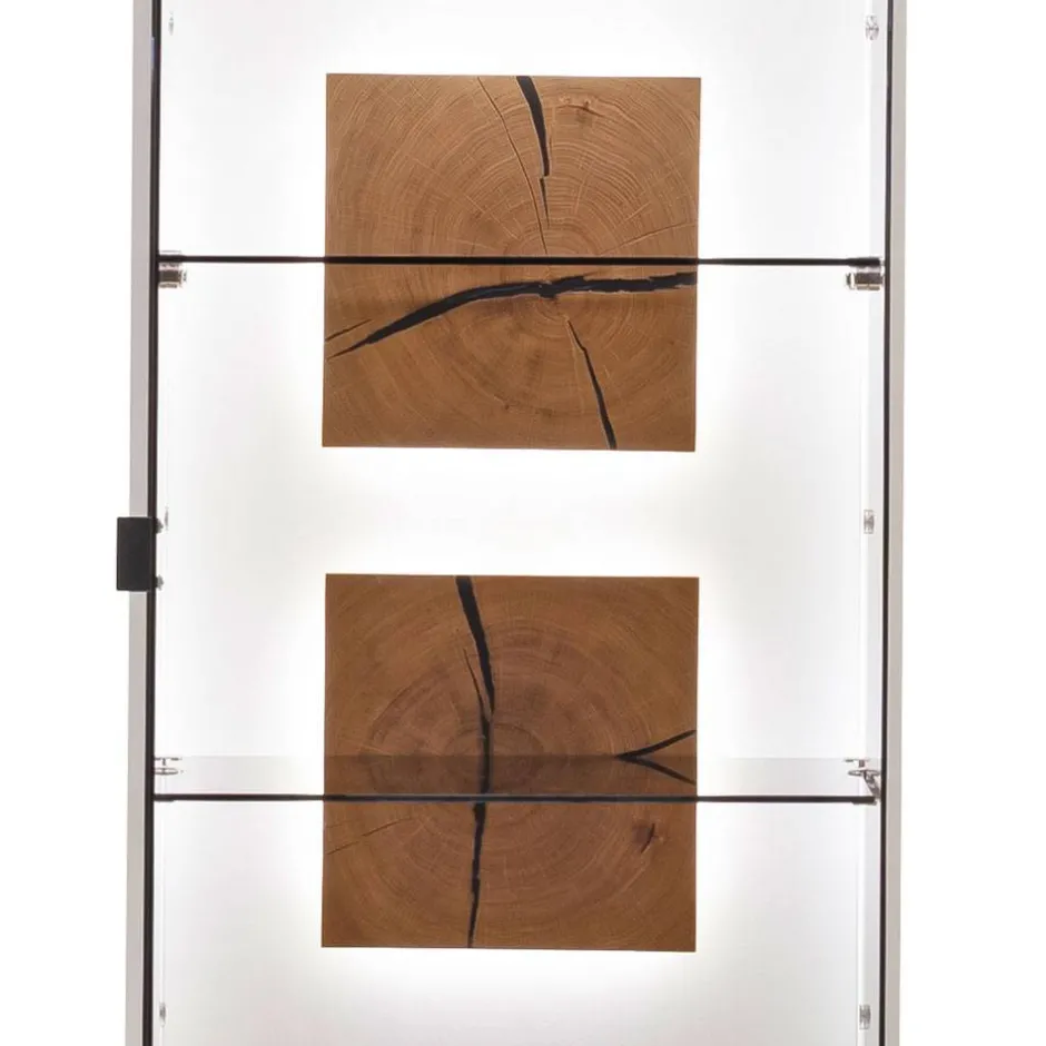 Vitrinen-Schrank in Soft White und Wildeiche - Yordyn^Wohnen Best