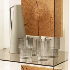 Vitrinen-Schrank in Soft White und Wildeiche - Yordyn^Wohnen Best