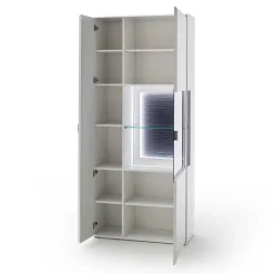 Vitrinenschrank in Weiß & Anthrazit - Hazime^Wohnen Outlet