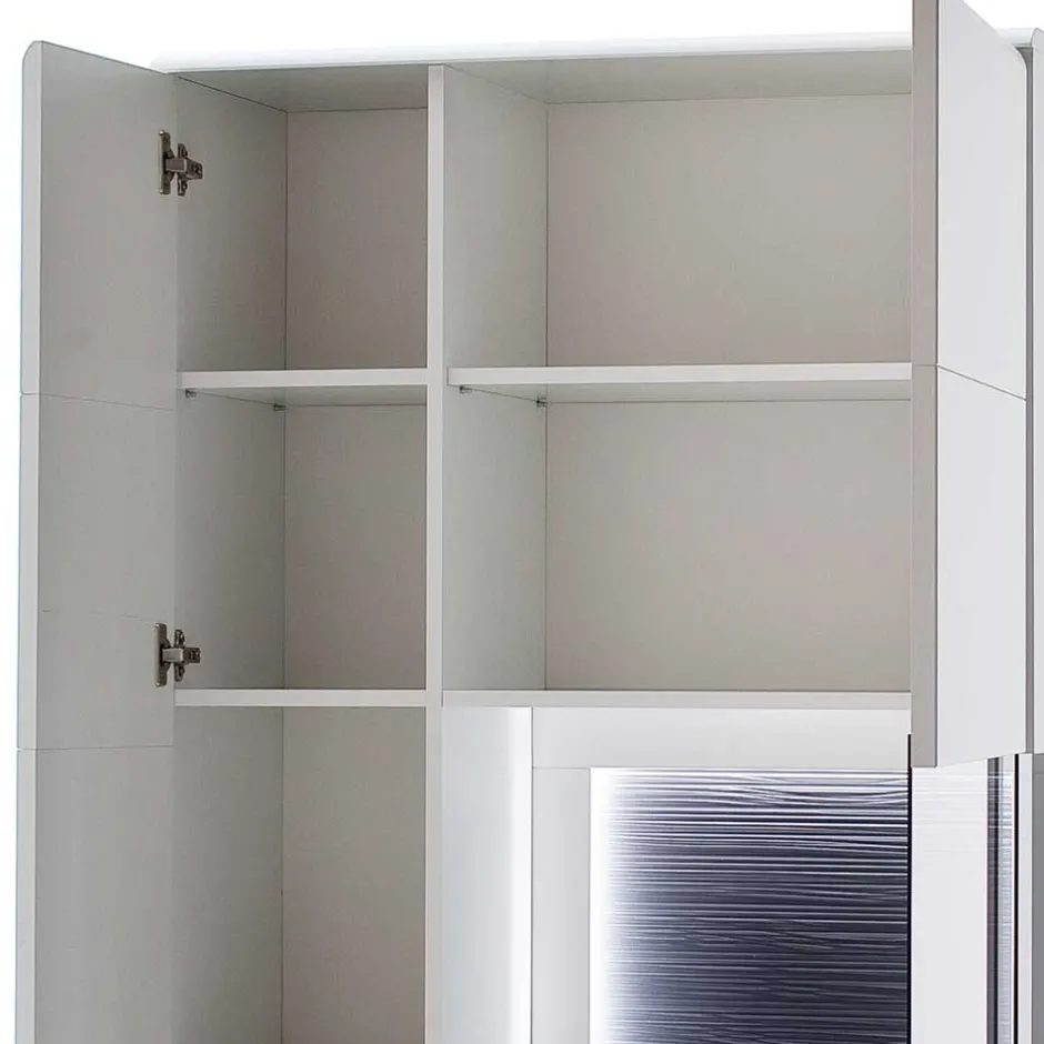 Vitrinenschrank in Weiß & Anthrazit - Hazime^Wohnen Outlet