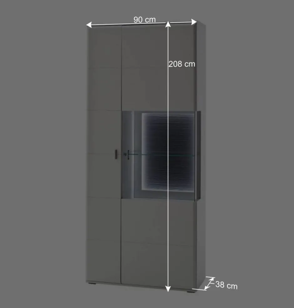 Vitrinenschrank in Weiß & Anthrazit - Hazime^Wohnen Outlet