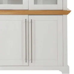 Wohnen Vitrinenschrank in Weiß mit Honig - Eyzaco