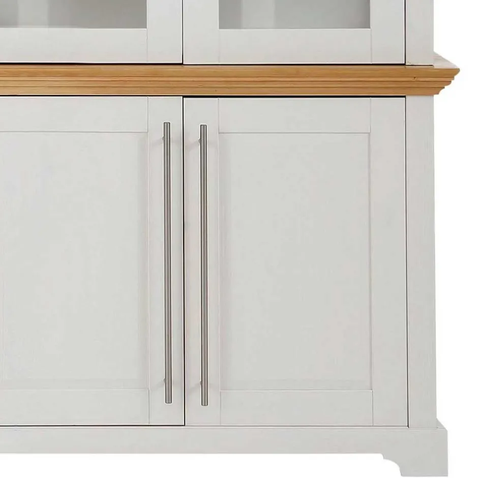 Wohnen Vitrinenschrank in Weiß mit Honig - Eyzaco