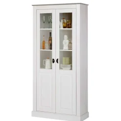 Vitrinenschrank in Weiß mit Grau - Lucasario^Wohnen Sale