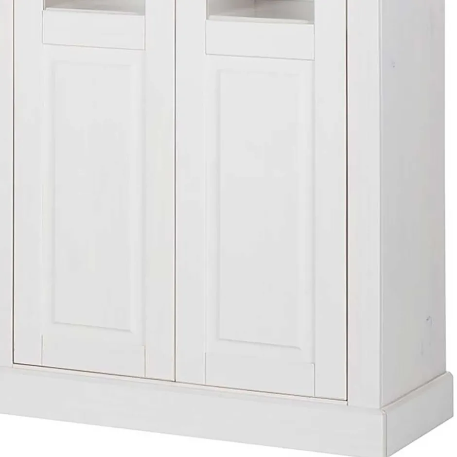 Vitrinenschrank in Weiß mit Grau - Lucasario^Wohnen Sale