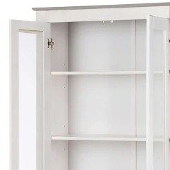 Vitrinenschrank in Weiß mit Grau - Lucasario^Wohnen Sale