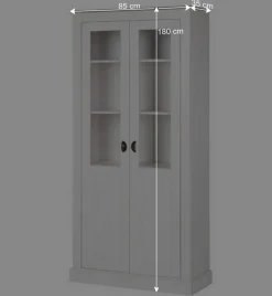 Vitrinenschrank in Weiß mit Grau - Lucasario^Wohnen Sale