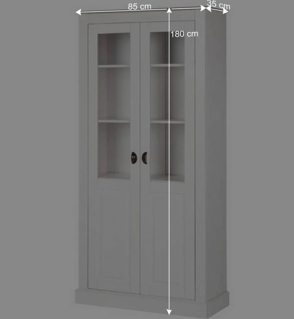 Vitrinenschrank in Weiß mit Grau - Lucasario^Wohnen Sale