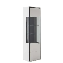 Vitrinenschrank in Weiß und Schwarzgrau - Loazin^Wohnen Online