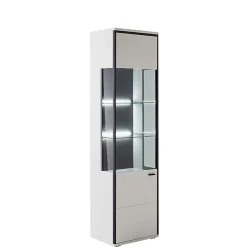 Vitrinenschrank in Weiß und Schwarzgrau - Loazin^Wohnen Online