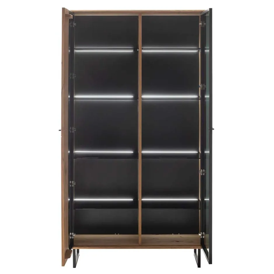 Vitrinenschrank in Wildeiche & Anthrazit - Flacona^Wohnen Sale