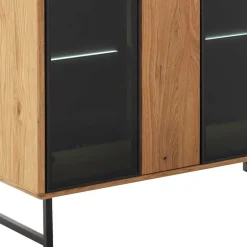 Vitrinenschrank in Wildeiche & Anthrazit - Flacona^Wohnen Sale