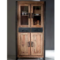 Vitrinenschrank Mendoza aus Akazie Massivholz^Wohnen Online