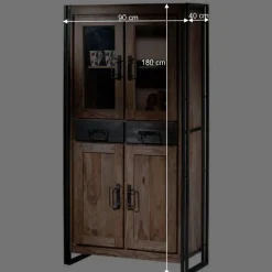 Vitrinenschrank Mendoza aus Akazie Massivholz^Wohnen Online