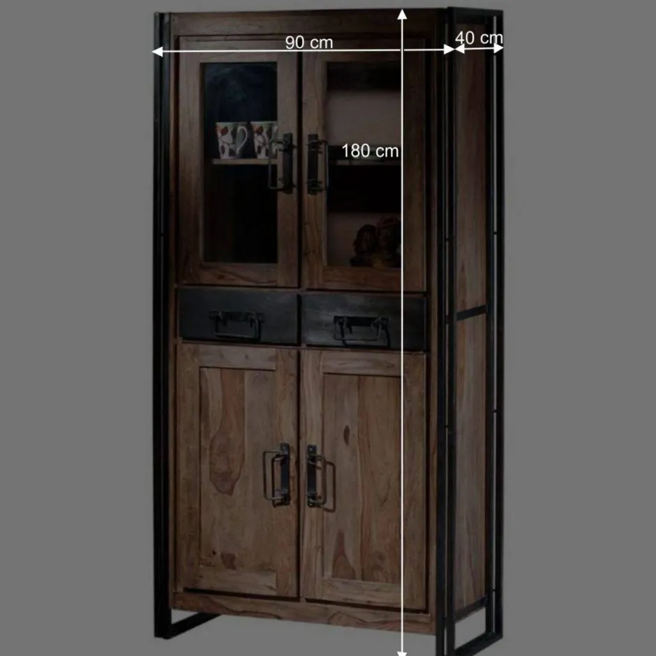 Vitrinenschrank Mendoza aus Akazie Massivholz^Wohnen Online