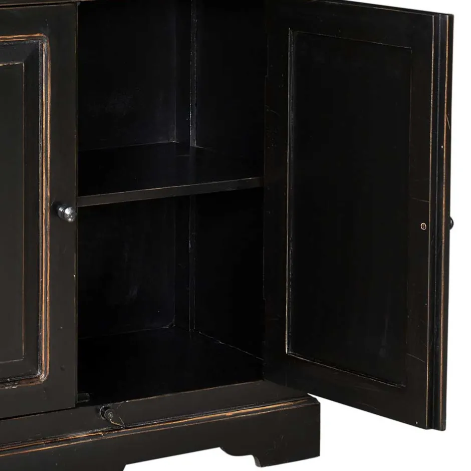 Wohnen Vitrinenschrank Sentiments in Schwarz