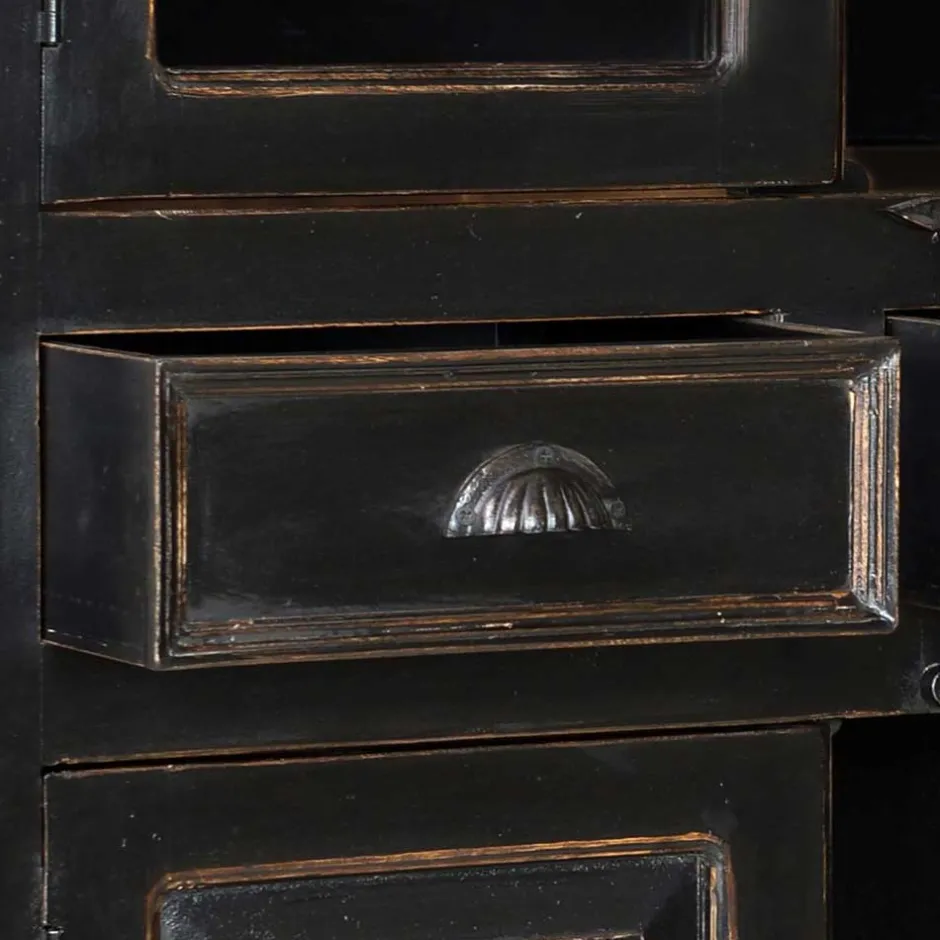 Wohnen Vitrinenschrank Sentiments in Schwarz