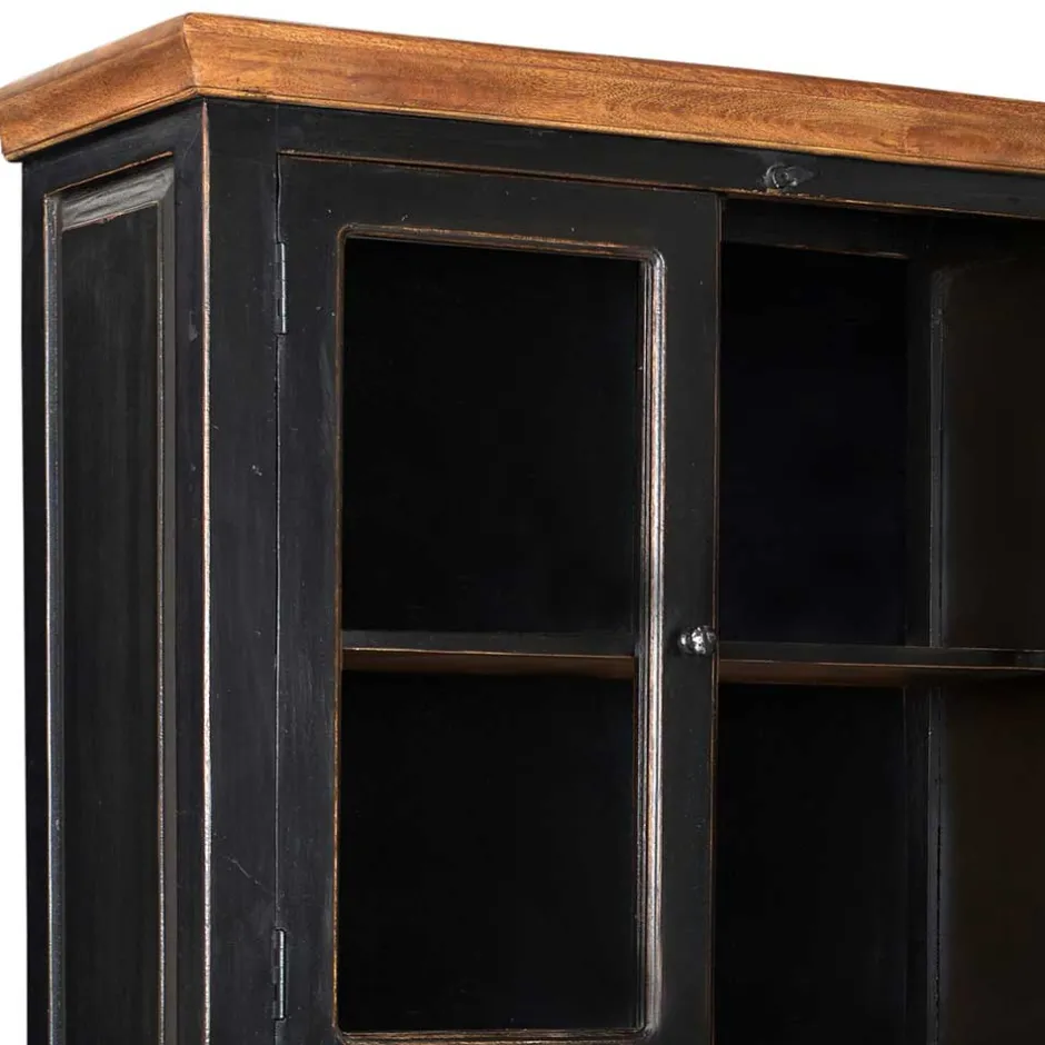 Wohnen Vitrinenschrank Sentiments in Schwarz